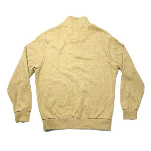 U.S. Polo Assn Sweater Pullover 1/4 Zip Mock Neck Knit Cotton Blend Beige M NWOT - Picture 7 of 12